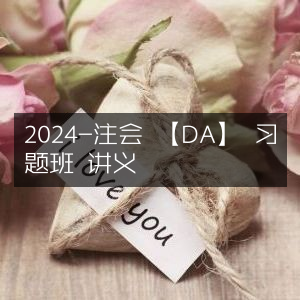 2024年注会【DA】习题班讲义