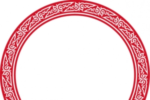 红色中国风花纹圆圈
