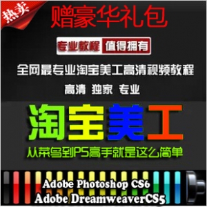 Photoshop实战自学，高清视频教程，掌握淘宝美工技巧，网店装修设计无忧