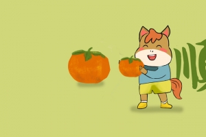 原创2026年事事顺心 马 柿子 3440x1440带鱼屏壁纸