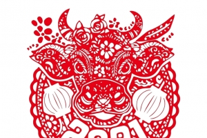 2021年牛年窗花剪纸图片