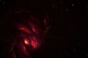 红色宇宙星空高清