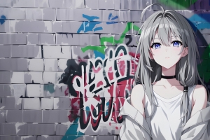 伊蕾娜 涂鸦墙 3440x1440带鱼屏动漫壁纸