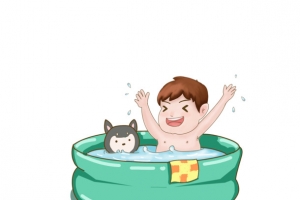 夏日，休闲，儿童，玩水