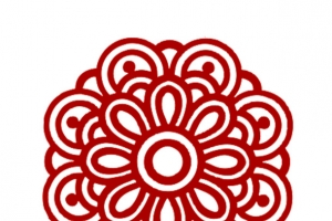 中国红圆形边框