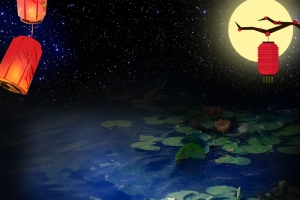 中秋节复古月饼月亮PSD分层主图