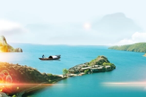泸沽湖风景旅游PSD素材