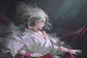 白衣古风美女动漫平板壁纸