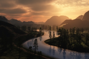 自然山水河流风景2k高清壁纸