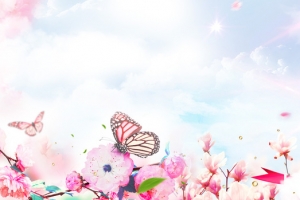 春季清新粉色花朵海报背景