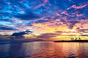 黄昏大海淘宝海报背景banner