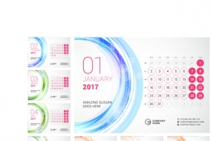 2017年日历模板矢量图