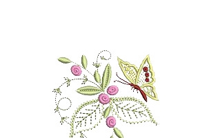 雷丝花边红花蝴蝶
