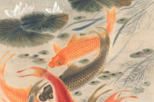 鱼 国风 绘画 5K手机壁纸图片