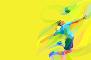 排球运动几何背景banner