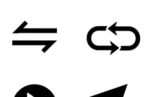 黑色循环播放箭头图标高清PNG透明免扣设计素材免费下载