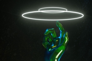 手 霓虹灯 戒指 发光 触摸 3d 4k壁纸 3840x2160
