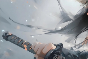 武侠风动漫美女5120x1440双屏壁纸