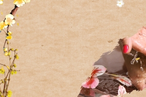 养生古风黄色海报背景banner