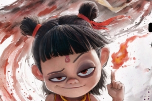 哪吒之魔童闹海哪吒水墨海报高清平板壁纸