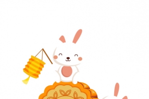 中秋元素 玉兔 月饼