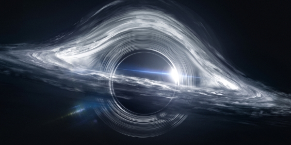 黑洞 太空 光 简单黑色背景 4K壁纸