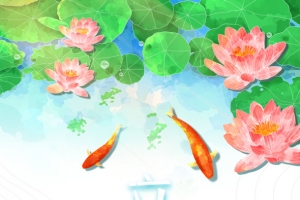 立夏莲花鲤鱼二十四节气