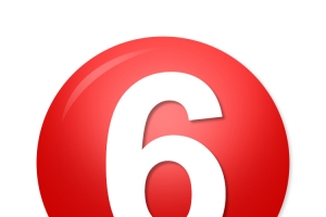 红色数字6球形图标