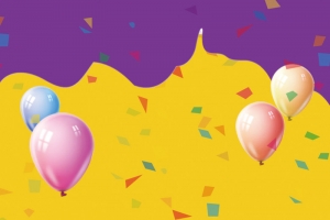 卡通搞怪生日周年庆典背景