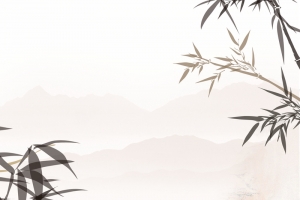 中国风竹叶水墨画