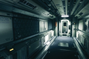 3840x2160 走廊 门 车站 空间站壁纸 背景