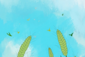 蓝色手绘24节气海报