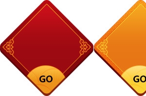 中国风按钮高清PNG透明图片装饰素材免费下载