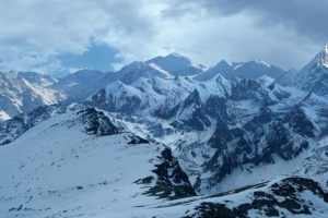 背景，雪山，云，山峰
