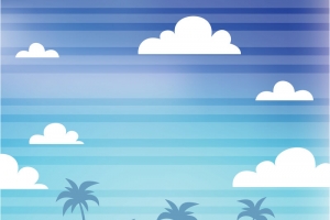 海滩和棕榈树的背景