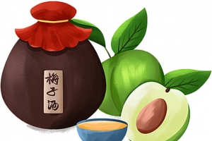 古风梅子酒装饰元素