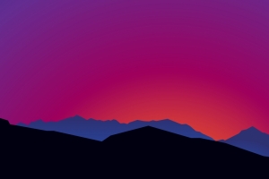 夕阳风景极简主义4K壁纸
