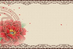 牡丹中国风暖色海报banner背景