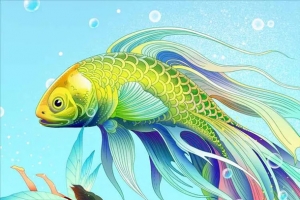 插画大鱼背景jpg
