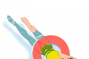 夏季游泳仰泳漂流高清PNG透明漂浮元素设计素材免费下载