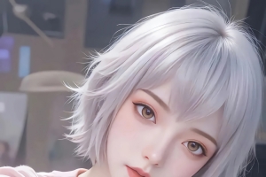 银发短发白月魁粉色毛衣4K动漫手机高清壁纸2051x3840免费下载