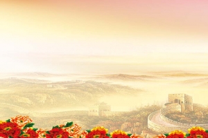 手绘长城背景