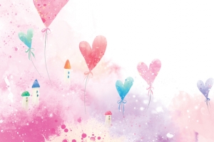 粉色卡通手绘水彩banner