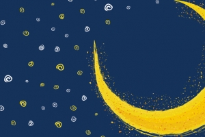 矢量卡通插画儿童星空banner