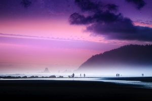 海滩星光灿烂的日落3440x1440壁纸