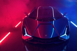 Lamborghini Sián Roadster Neon 兰博基尼4k跑车壁纸