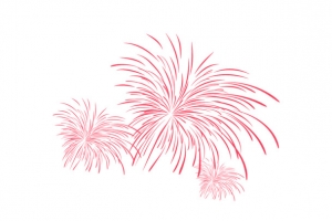节日红色烟花绽放
