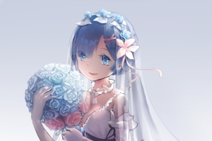 蕾姆婚纱手机壁纸