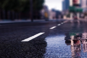 路面雨后背景