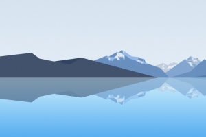 山水倒影简约风景3440x1440壁纸